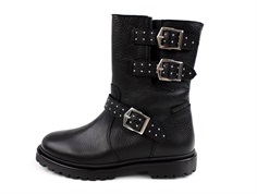 Angulus black winter boot with buckles, rivets, and TEX  